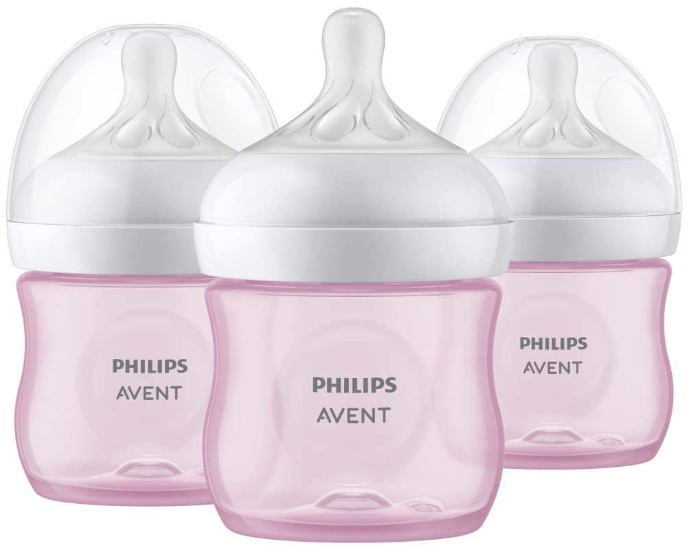 Philips Avent Natural Baby Bottles, Slow Flow, 4 oz, BPA-Free, 3-Pack