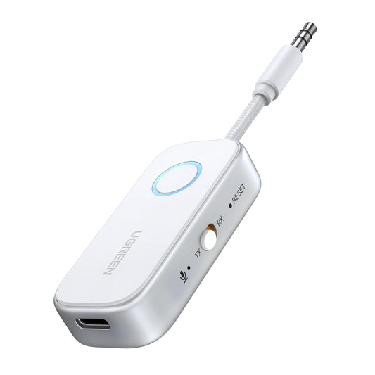 UGREEN 2 in 1 Bluetooth Transmitter and Receiver for Airplane Bleutooth 5.4 Audio Adapter with 3.5mm Aux Jack Compatible with Car, TV, Stereo System, Bluetooth Audio Splitter for Airpods Headphones