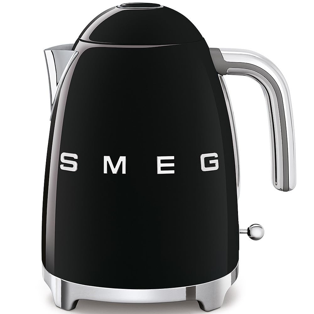 Smeg 50's Retro Style Kettle, 1.7L, 7 Cups, Automatic Shut Off, Black, KLF03BLUS Smeg