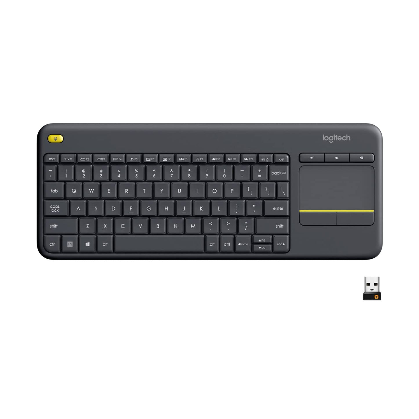 Logitech K400 Plus Wireless Touch TV Keyboard with Easy Media Control and Built-in Touchpad, HTPC Keyboard for PC-Connected TV, Windows, Android, ChromeOS, Laptop, Tablet - Black - Available at All In One Marketplace Canada