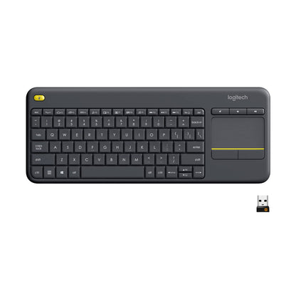Logitech K400 Plus Wireless Touch TV Keyboard with Easy Media Control and Built-in Touchpad, HTPC Keyboard for PC-Connected TV, Windows, Android, ChromeOS, Laptop, Tablet - Black - Available at All In One Marketplace Canada