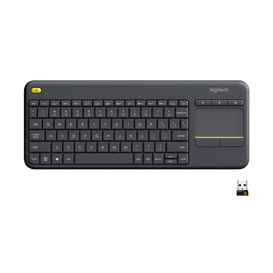 Logitech K400 Plus Wireless Touch TV Keyboard with Easy Media Control and Built-in Touchpad, HTPC Keyboard for PC-Connected TV, Windows, Android, ChromeOS, Laptop, Tablet - Black - Available at All In One Marketplace Canada
