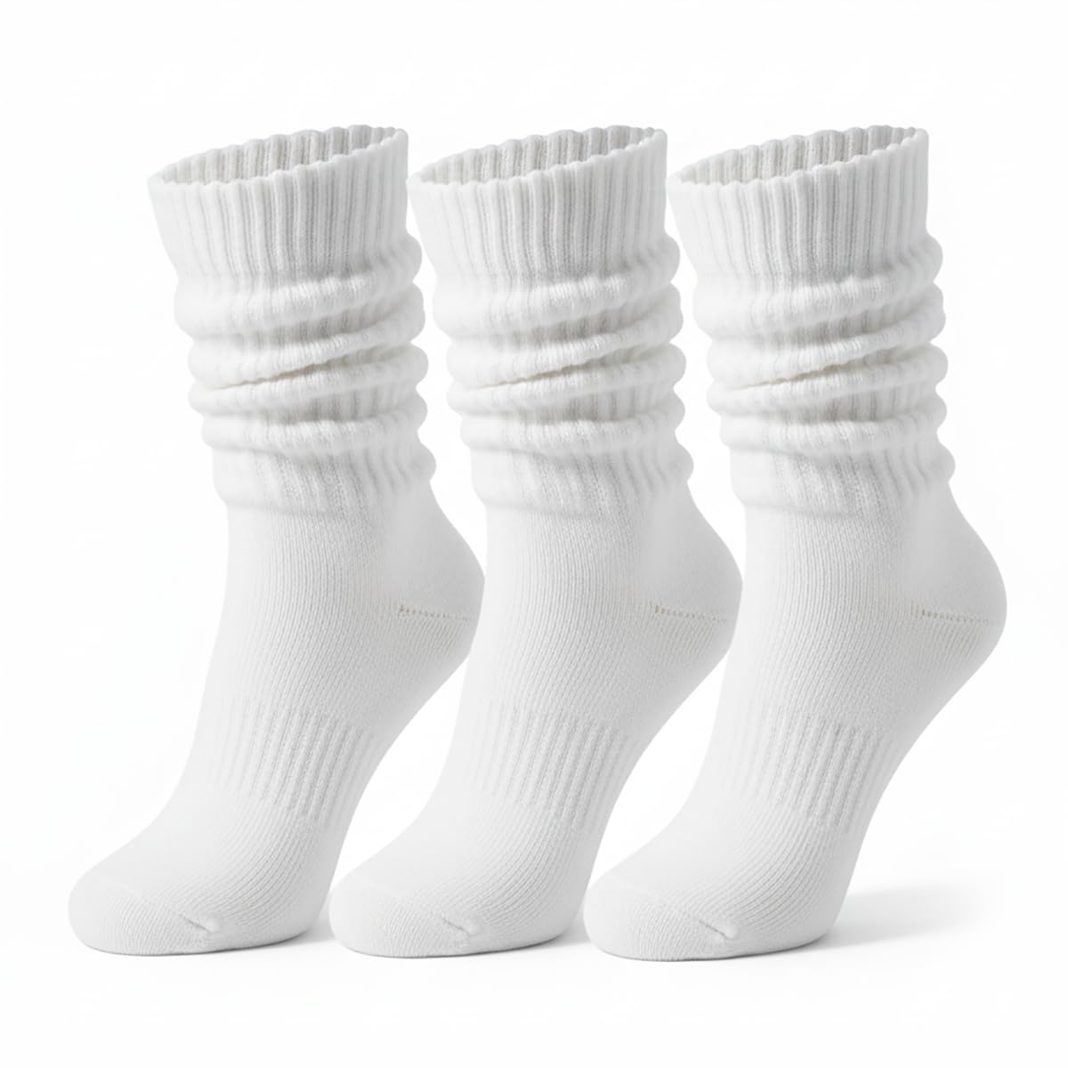 Slouchy Socks for Women Scrunch Crew Winter White Cotton Slouch Sock 🍁 All In One Marketplace Canada