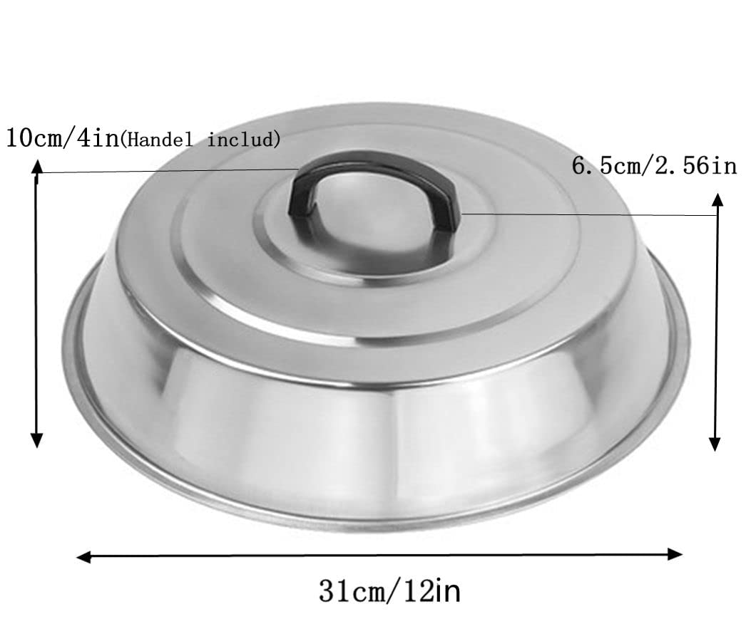 RunTo Griddle Accessories 12 Inch Round Stainless Steel Basting Cover - Cheese Melting Dome and Steaming Cover, Best for Use in Flat Top Griddle Grill Cooking Indoor or Outdoor - Available at All In One Marketplace Canada