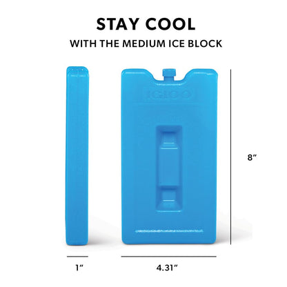 Igloo Medium MaxCold 2 Pack Ice Blocks, Reusable Ice Packs for Coolers, Freezer Packs, Long Lasting Ice Blocks