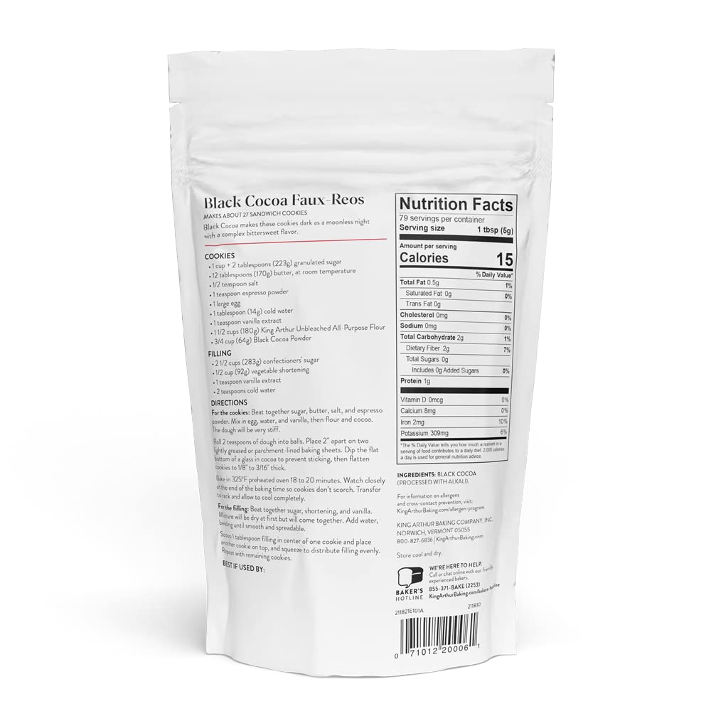 King Arthur Black Cocoa Powder – Dutch Processed for Rich Chocolate Baking – 14 oz