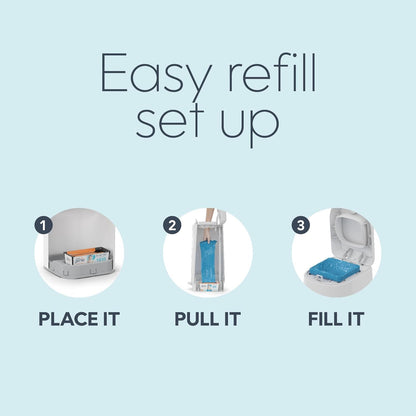 Diaper Genie Easy Roll Refill with 30 Bags - Refill for Diaper Genie Signature, Platinum, Essence Pails - Holds up to 1,410 Newborn Diapers, Blue, 1-Pack
