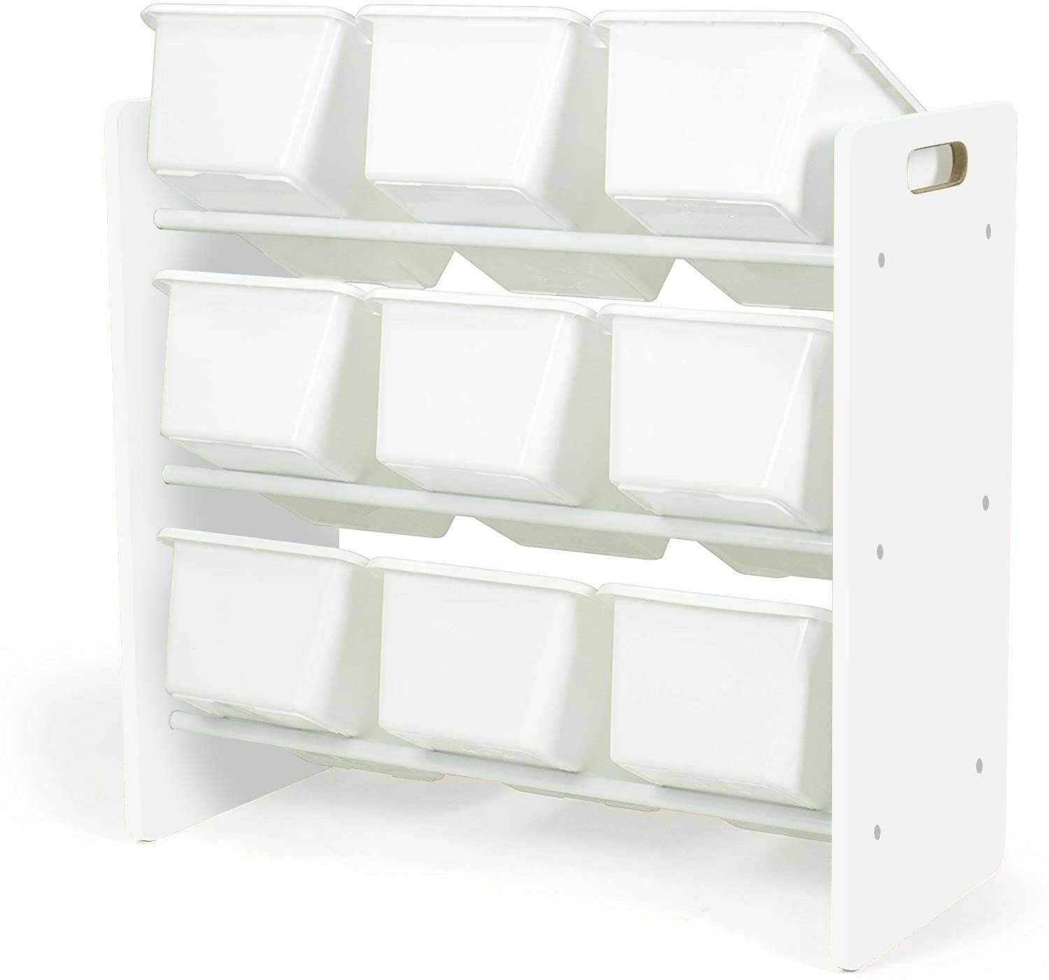 Lennox Furniture Toys Storage Organizer 9 Plastic Bins in White (JWTR-03006 white) Lennox Furniture