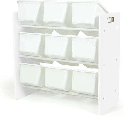 Lennox Furniture Toys Storage Organizer 9 Plastic Bins in White (JWTR-03006 white) Lennox Furniture
