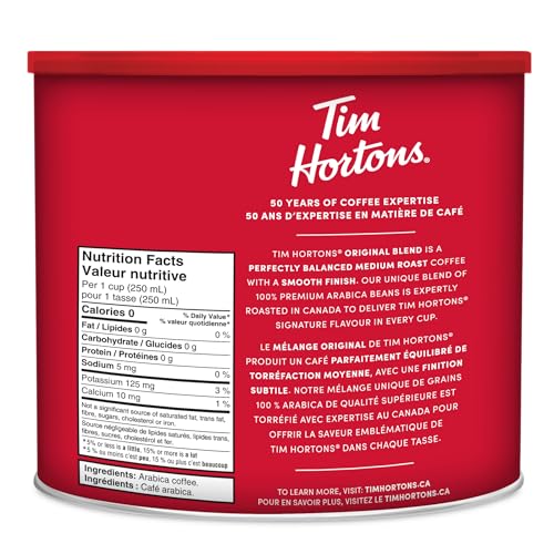 Tim Hortons 100% Arabica Original Blend Medium Roast Ground Coffee, 875g