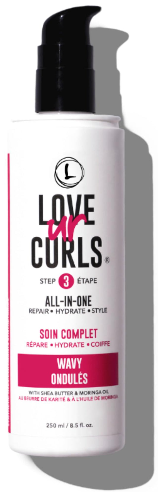 Love Ur Curls - All in One Curl Cream Styler, Curling Cream for Wavy Hair, Repair, Define, Hydrate & Style, Anti Frizz with Shea Butter, 250mL - Available at All In One Marketplace Canada