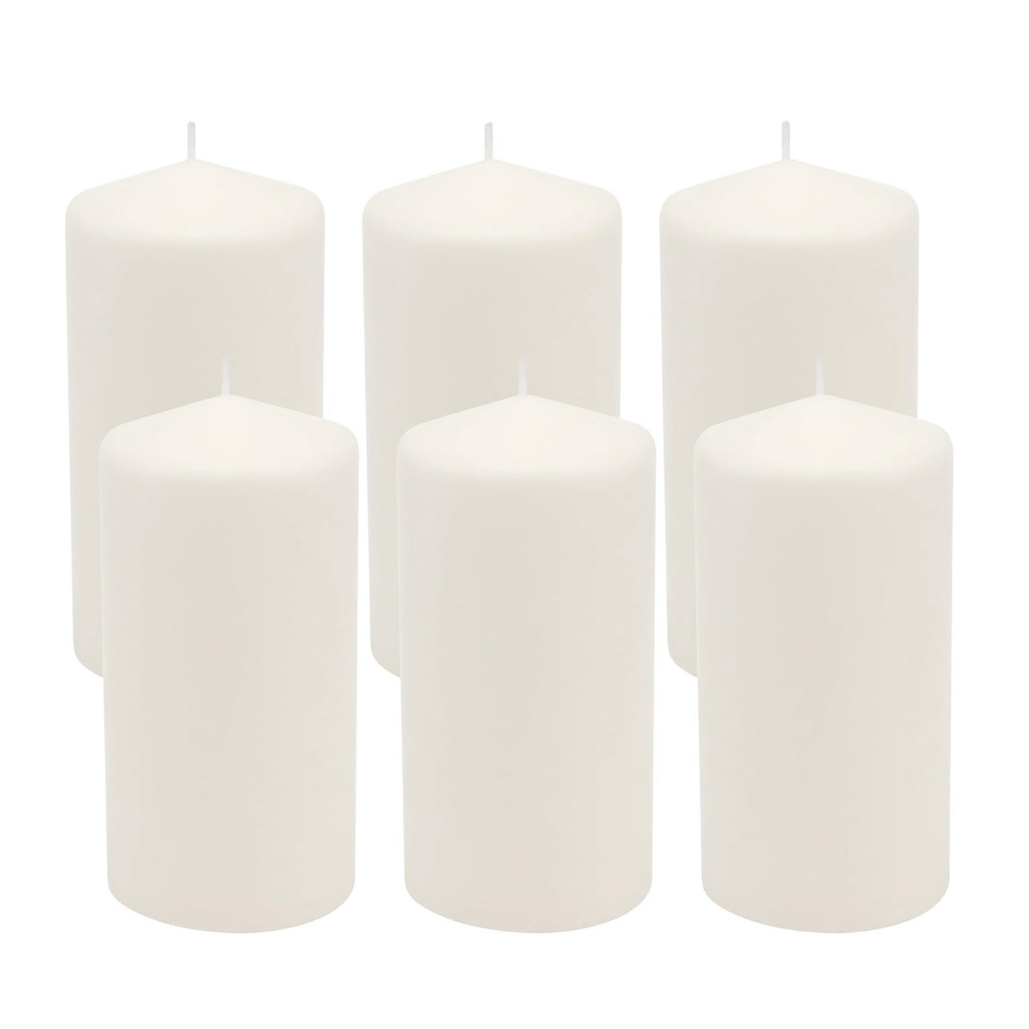 Stonebriar Unscented White Tall Pillar Candles, 65 Hour Burning Candle Pillars, Perfect for Decor, Weddings, Emergencies 3" X 6", 6 Count Stonebriar