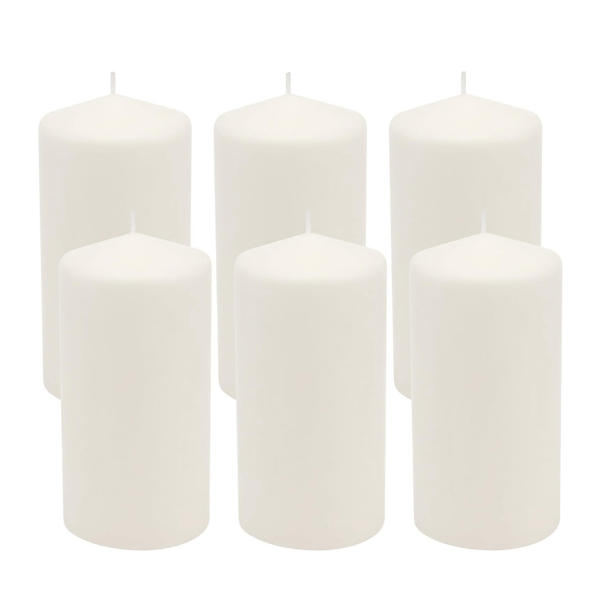 Stonebriar Unscented White Tall Pillar Candles, 65 Hour Burning Candle Pillars, Perfect for Decor, Weddings, Emergencies 3" X 6", 6 Count Stonebriar