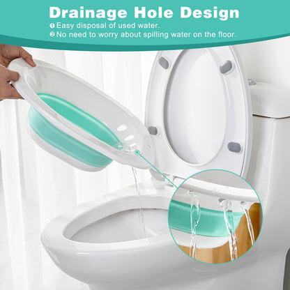 DEANIC Sitz Bath for Toilet Hemorrhoids, Postpartum Care, Collapsible Sitz Bath Tub for Hemorrhoids Treatment, Yoni Steam Seat Basin, Elderly Sit Bath (Green) - Available at All In One Marketplace Canada