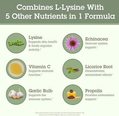 Quantum Health Super Lysine+ Cold Sore 90 Tablets 45-Day Supply, Daily Lysine Supplement, Vitamin C, Echinacea, Licorice, Propolis & Odorless Garlic for Collagen Support, Healthy Lips & Immune Balance Quantum