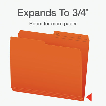 Pendaflex File Folders, 50-Pack, Letter Size, 1/2-Cut Tab, Assorted Colours, Blue Red Green Yellow Orange, Coloured File Folders for File Cabinets, Home Office, School and Business Pendaflex