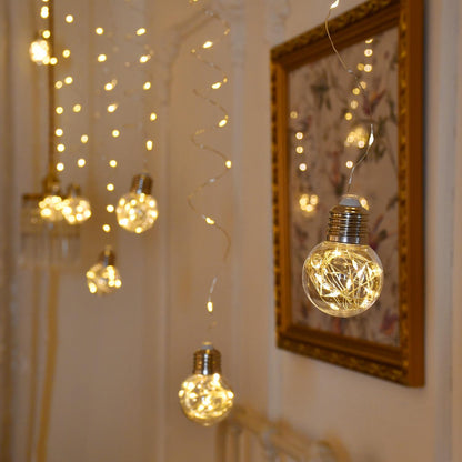 YOLIGHT Wish Ball Curtain Lights 200 LED Window Curtain String Lights with Remote, USB Battery Operated Twinkle Globe Fairy Lights for Bedroom Wedding Party Christmas Decoration (Warm White) 🍁 All In One Marketplace Canada