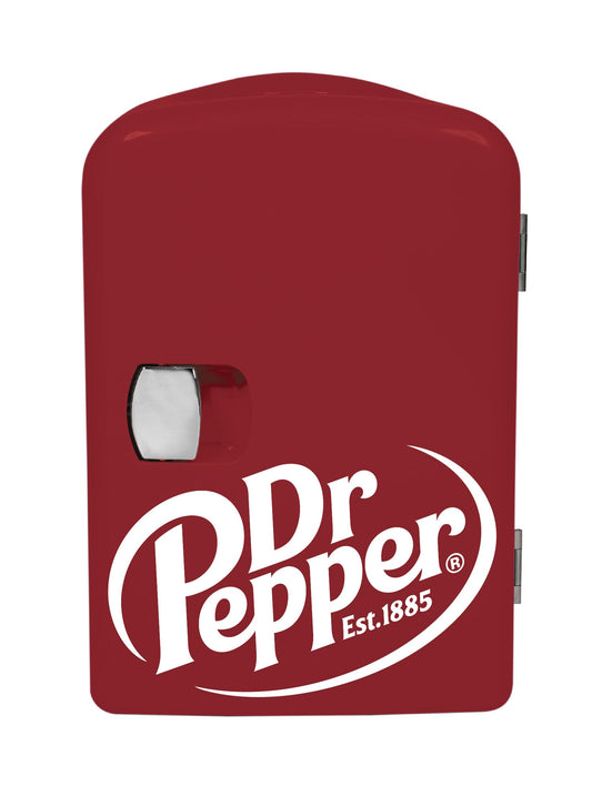 Curtis Dr. Pepper 4-Liter Mini Fridge - Maroon Portable Cooler for Beverages & Skincare