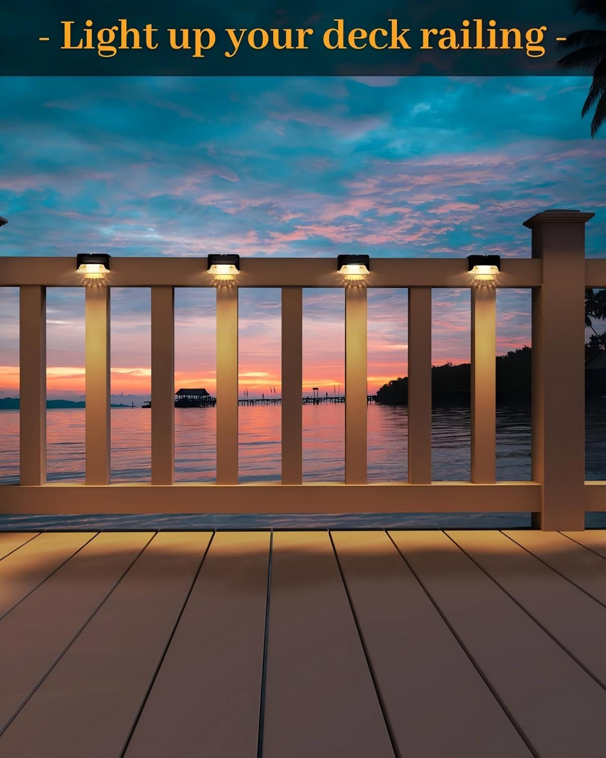 CANASUN Solar Deck Lights 16 Pack Solar Fence Light Solar Powered Outdoor Step Light IP65 Waterproof LED Pathway Light for Deck Fence Railing Garden Patio StairYard (Warm Light) - Available at All In One Marketplace Canada