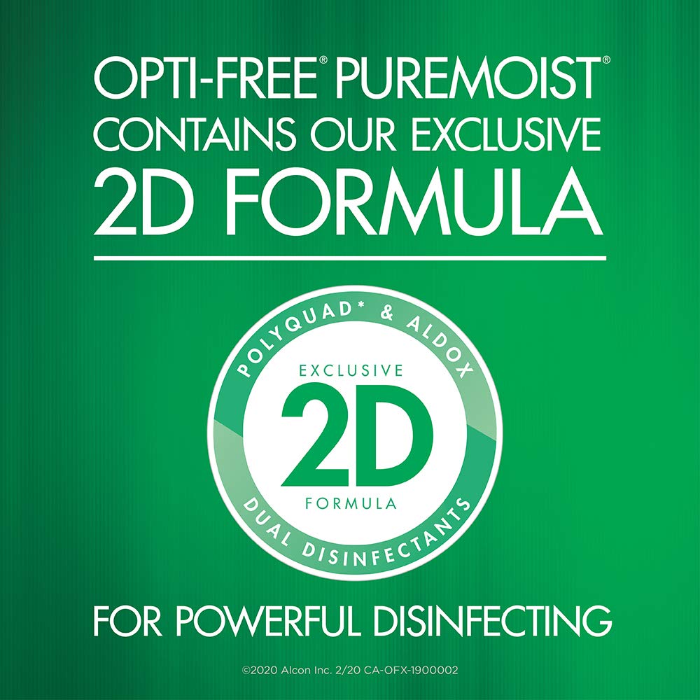 Opti-Free PureMoist with HydraGlyde Twin Pack, Multipurpose Contact Lens Solution, 2 x 300 ml - Available at All In One Marketplace Canada
