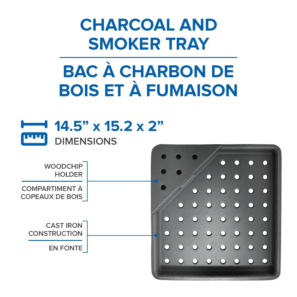 Napoleon Cast Iron Charcoal & Smoker Tray BBQ Accessory – 67732 – Fits most Napoleon BBQs, Cook With Charcoal On A Gas Barbecue, Smoke On A Gas Barbecue Napoleon