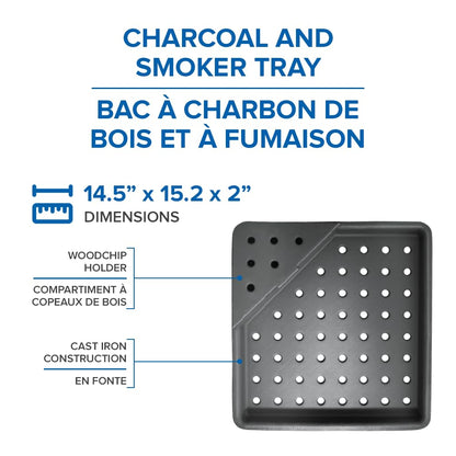 Napoleon Cast Iron Charcoal & Smoker Tray BBQ Accessory – 67732 – Fits most Napoleon BBQs, Cook With Charcoal On A Gas Barbecue, Smoke On A Gas Barbecue Napoleon