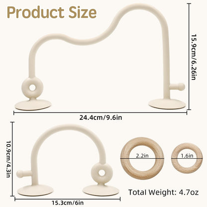 Baby Sensory Suction Toy for High Chair, Food-Grade Silicone Pull String with Wooden Loop, Montessori Educational Toy for Babies 6-24 Months, Fun Bath & Table Activity Gift for Easter Christmas, Beige 🍁 All In One Marketplace Canada