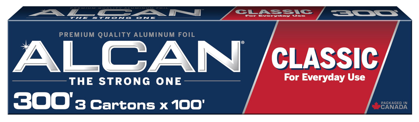 ALCAN Aluminum Foil Classic, 12 Inches x 100 Feet 3-count (Pack of 3)