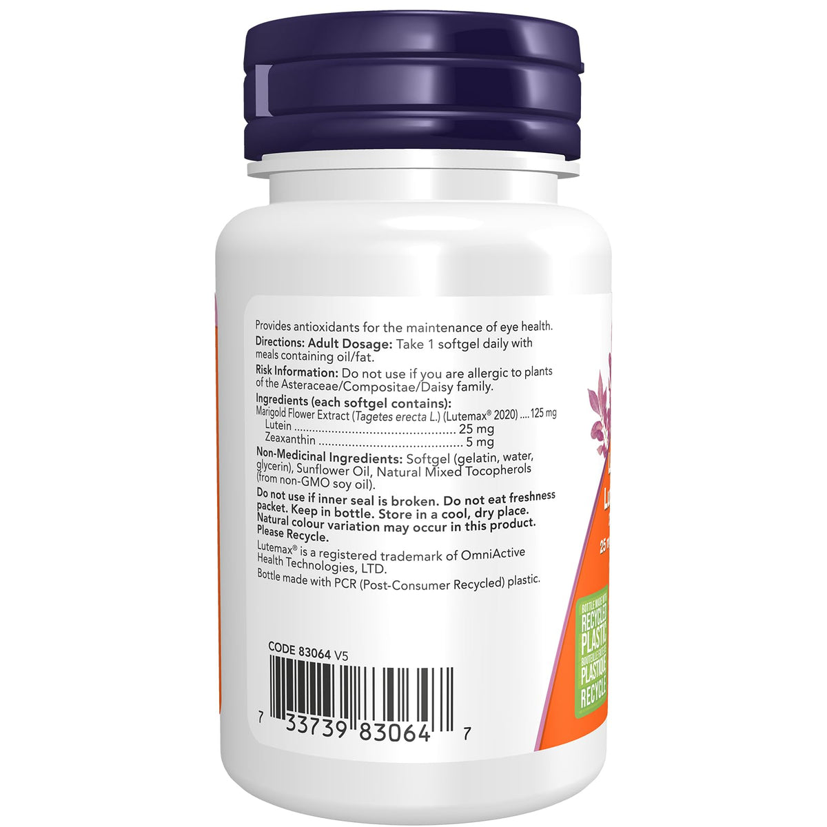 NOW Supplements, Lutein & Zeaxanthin with 25 mg Lutein and 5 mg Zeaxanthin, 60 Softgels