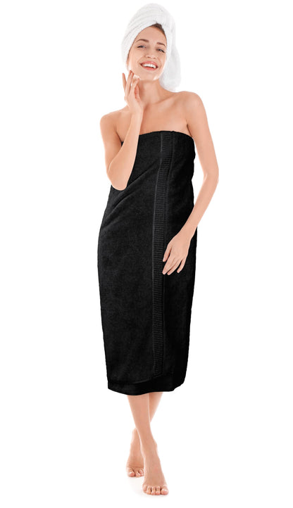 Utopia Towels Luxurious Jumbo Bath Sheet, 35 by 70 Inches, 600 GSM 100% Ring Spun Cotton, Highly Absorbent and Quick Dry Extra Large Bath Towel, Super Soft, Black, 2 Pack