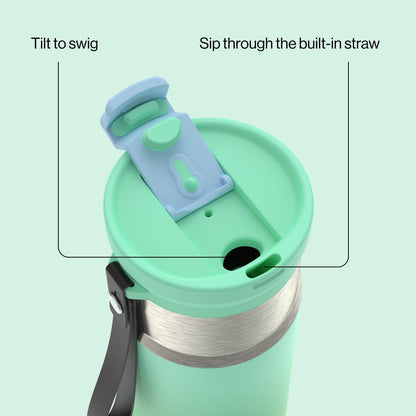 Contigo DualSip 16 oz Compact Water Bottle w/ 2-Way Lid (Drink from Straw or Spout) | Vacuum-Insulated Stainless Steel for Cold Drinks | 100% Leakproof | BPA & Lead-Free | Dishwasher Safe 🍁 All In One Marketplace Canada