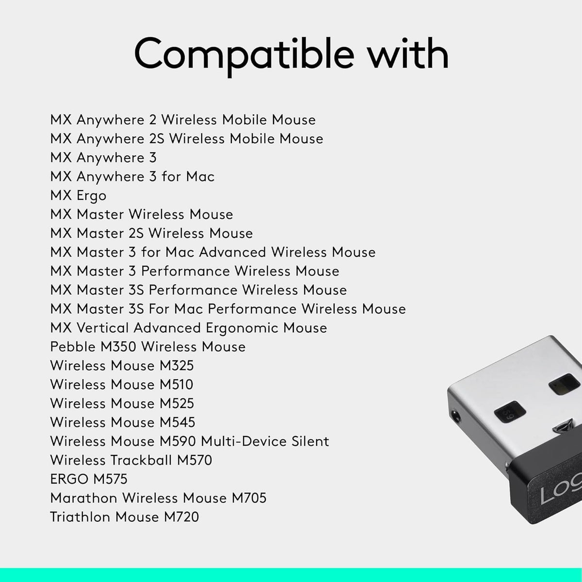 Logitech USB Unifying Receiver 2.4 GHz Wireless Technology - Black