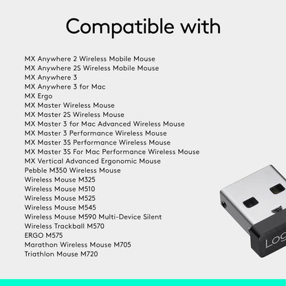 Logitech USB Unifying Receiver 2.4 GHz Wireless Technology - Black