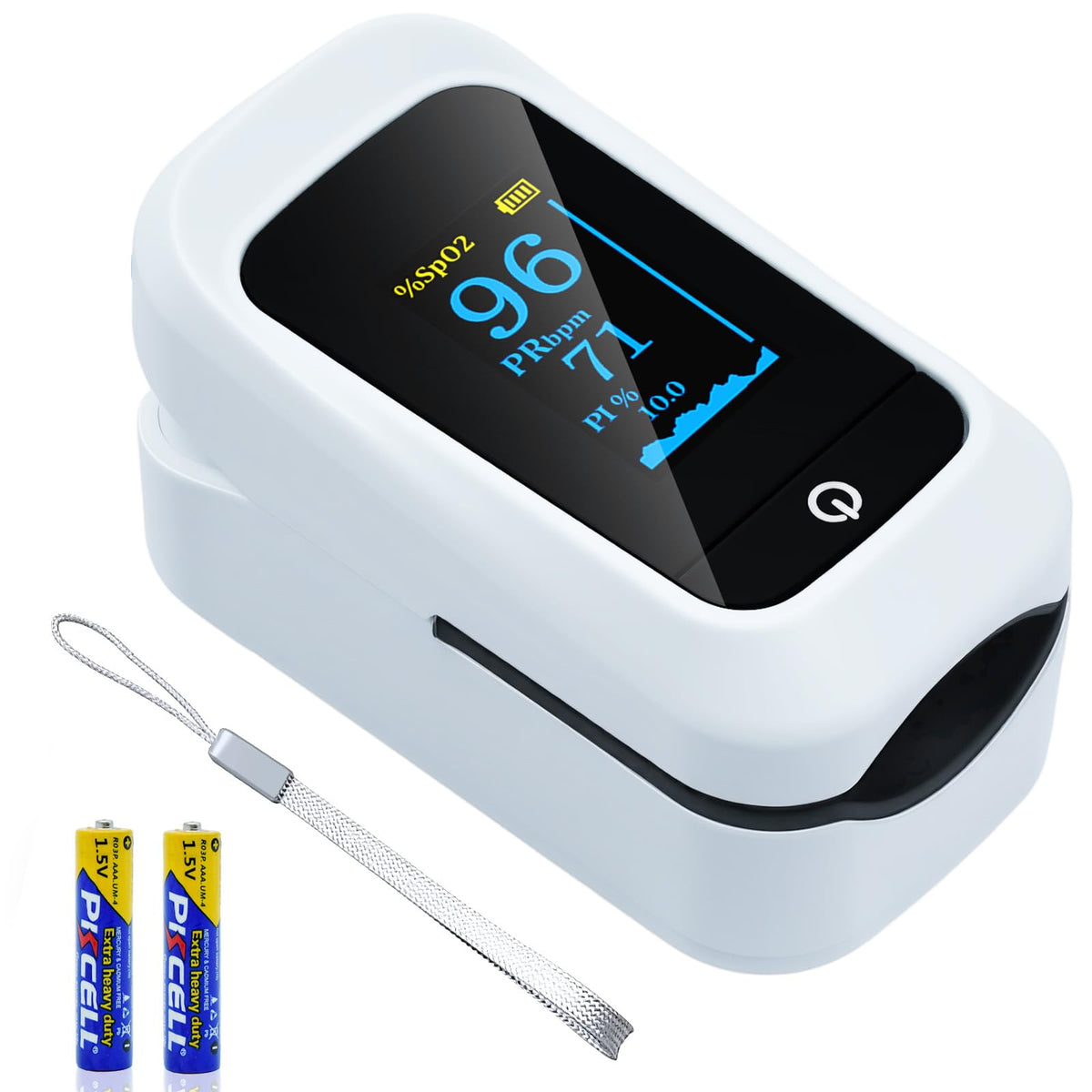 PULSE OXIMETER, Fingertip Pulse Oximeter with Color Display (White)