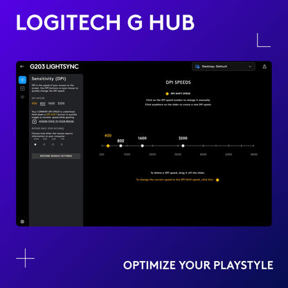 Logitech G203 Wired Gaming Mouse - Black