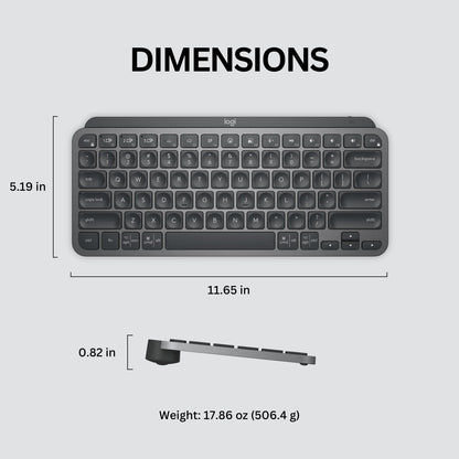 Logitech MX Keys Mini Minimalist Wireless Illuminated Keyboard - Graphite
