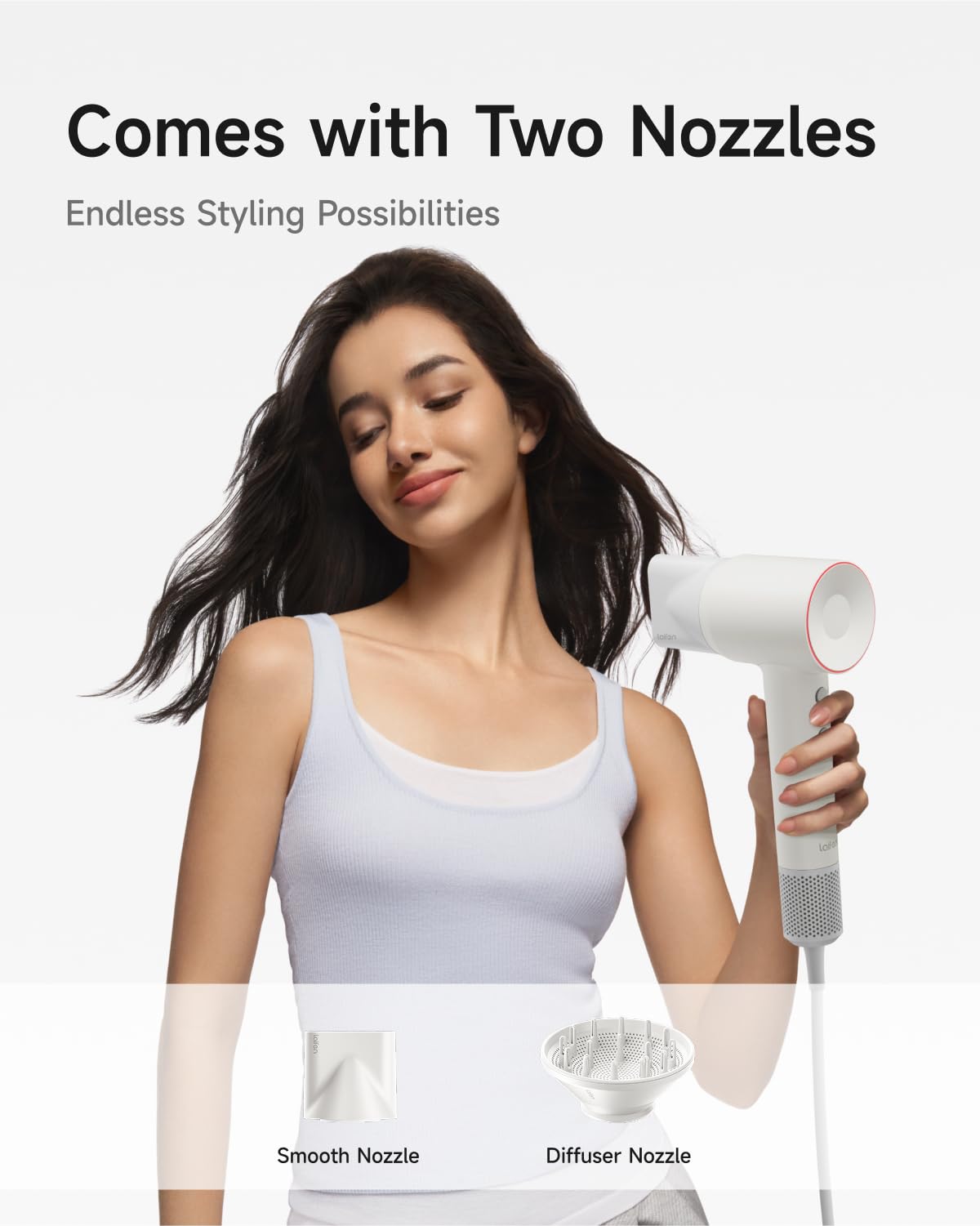 Laifen Hair Dryer SE 2, 200 Million Negative Ionic Blow Dryer with Child Mode and 108,000 RPM Brushless Motor, 1400W Powerful Fast Drying High-Speed Low Noise Hairdryer with Magnetic Attachments, HD130 - Available at All In One Marketplace Canada