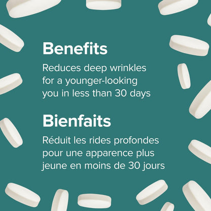 Webber Naturals Collagen30 with Ceramides, Bioactive Collagen Peptides, 120 Tablets, Hydrating Glow, Helps Improve Skin Hydration, Elasticity & Smoothness - Available at All In One Marketplace Canada