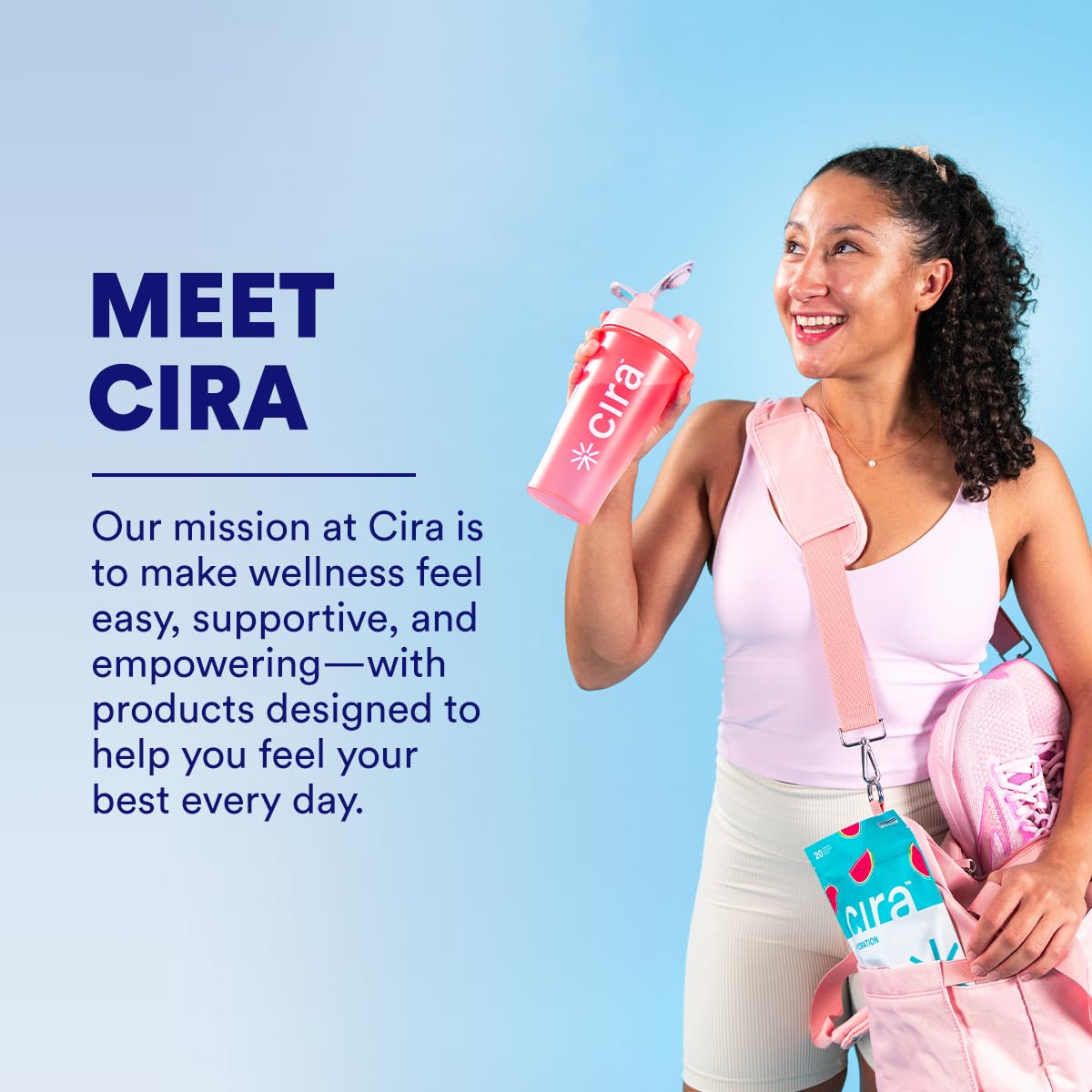 Cira Hydration Electrolytes Packets - Cira x Alicia McCarvell's Electrolyte Powder Sugar Free w Himalayan Salt, Daily On-the-Go Hydration Packets for Dehydration Relief - Very Grapeful, 20 Servings