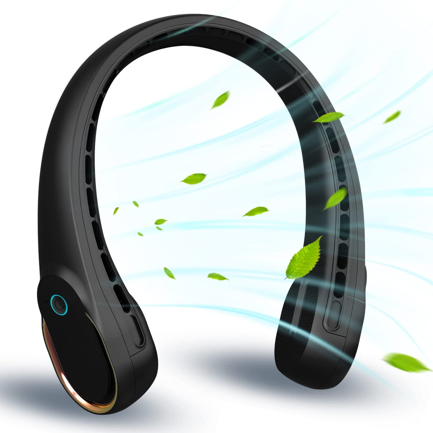 Portable Neck Fan, Personal Bladeless Neck Fans for Men, Upgraded Increase Air Volume & 4000mAh Battery, Ultra Quiet, 4-16 Hours Use Time Wearable Fan USB Rechargeable for Home Travel-Black - Available at All In One Marketplace Canada
