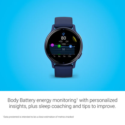 Garmin vívoactive 5, Health and Fitness GPS Smartwatch, AMOLED Display, Up to 11 Days of Battery, Navy