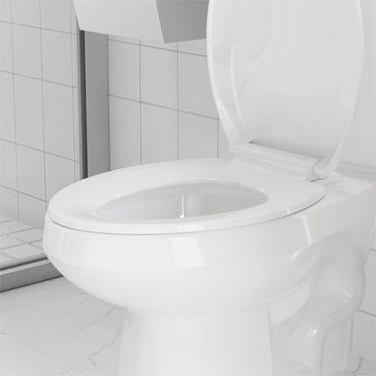 White Elongated Toilet Seat, Slow Close Toilet Cover Seat for Easy Clean and Stain-Resistant, Plastic Toilet Seat with Cover, Quick-Release Hinges and Quick-Attach Hardware ExploreHorizon