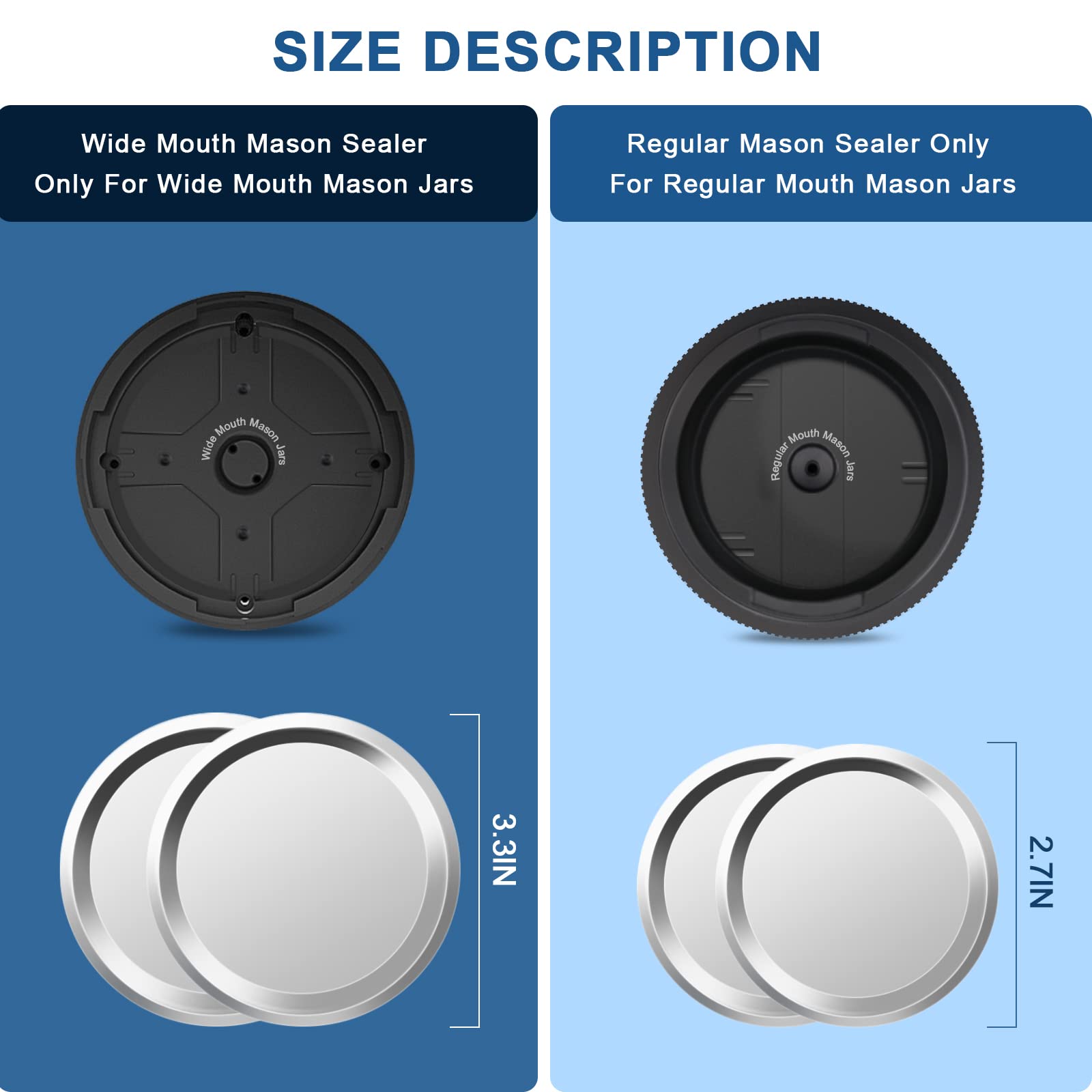Electric Mason Jar Vacuum Sealer Kit, Portable Vacuum Sealer for Regular and Wide Mason Jars, Food Storage and Fermentation, Deep Black - Available at All In One Marketplace Canada