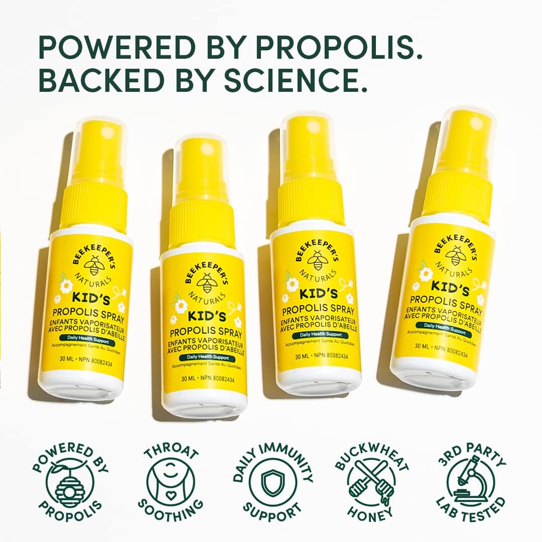 BEEKEEPER'S NATURALS Propolis Throat Spray for Kids - 95% Bee Propolis Extract - Natural Immune Support & Sore Throat Relief - Has Antioxidants & Gluten-Free, 1.06 oz (Pack of 2) (Kids Propolis, 2 Pack)