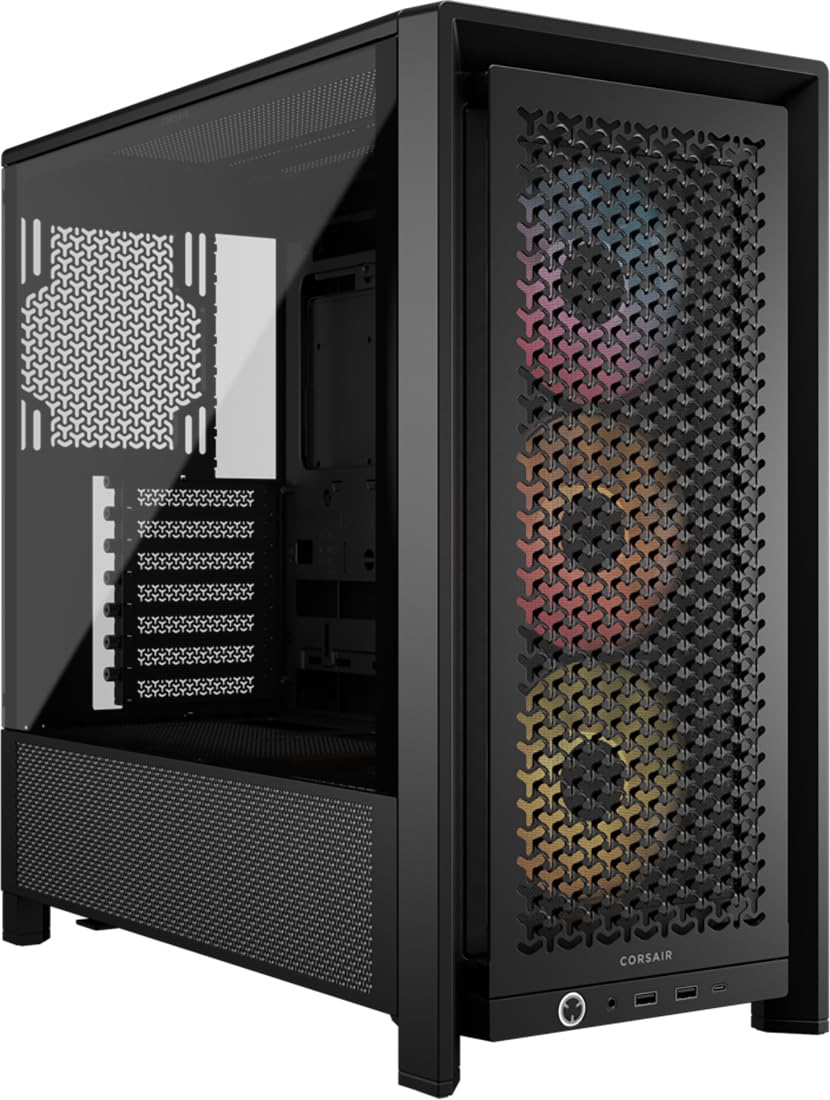 CORSAIR Frame 4000D RS ARGB Modular Mid-Tower ATX PC Case – High Airflow, 3X Pre-Installed RS ARGB Fans, InfiniRail™ Fan Mounting System, ASUS BTF, MSI Project Zero, Gigabyte Project Stealth – Black 🍁 All In One Marketplace Canada