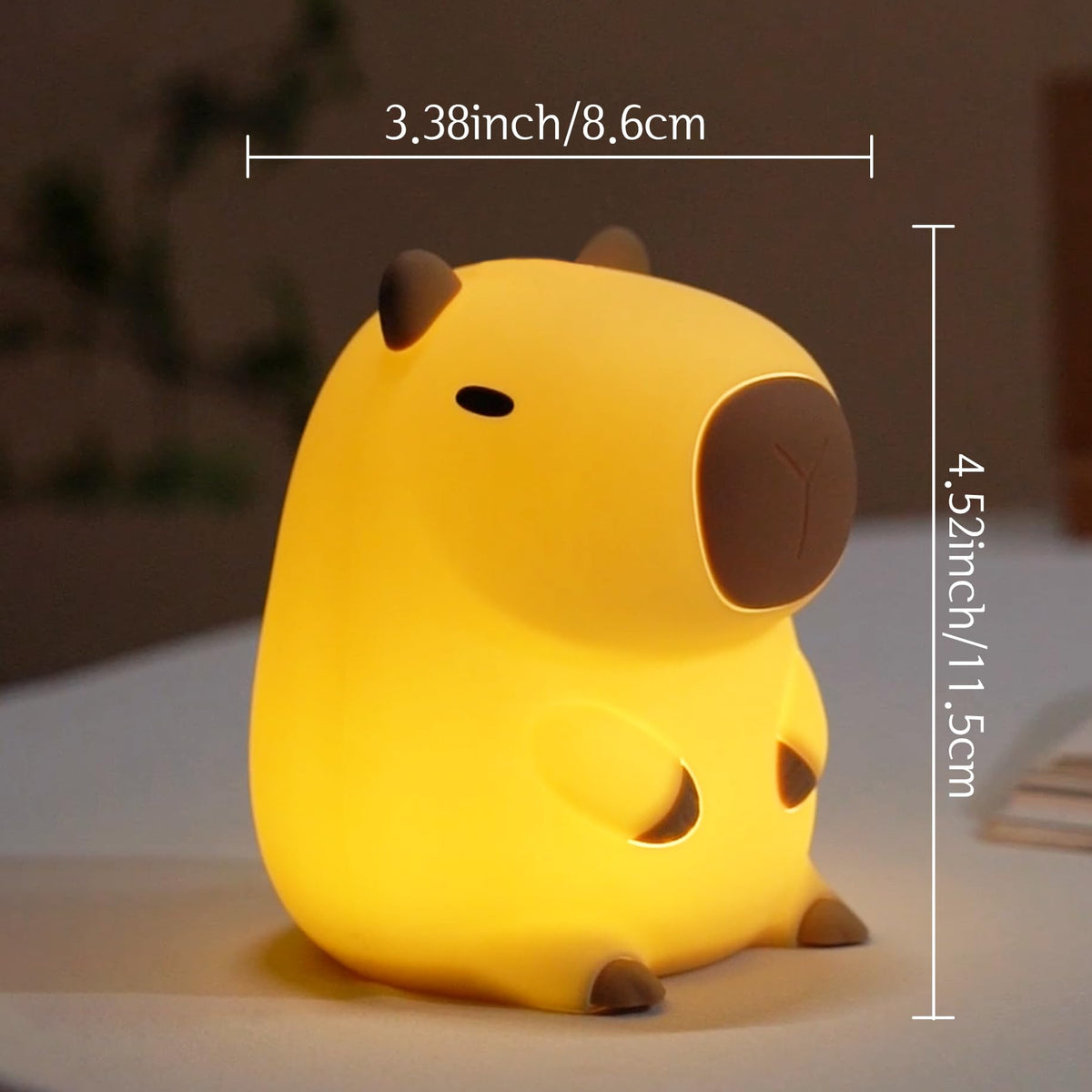 YuanDian Capybara Night Light - Adorable Gift for Women, Teen. Decorate Bedroom with Cute Silicone Capybara Nightlights Christmas for Girls and Boys 🍁 All In One Marketplace Canada
