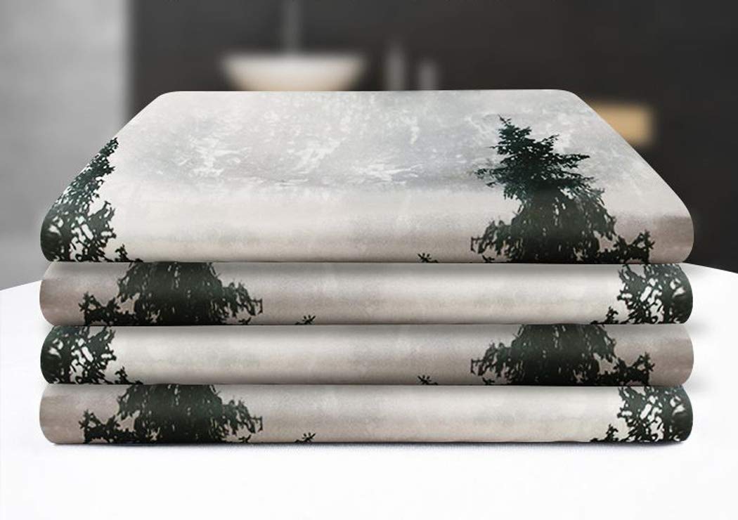 Mantto Canadian Smoky Mountain Cliff Outdoor Idyllic Photo Art Shower Curtain, National Parks Home Decor Curtain, Waterproof Polyester Fabric Bathroom Shower Curtain with Hooks 72" x 72" - Available at All In One Marketplace Canada
