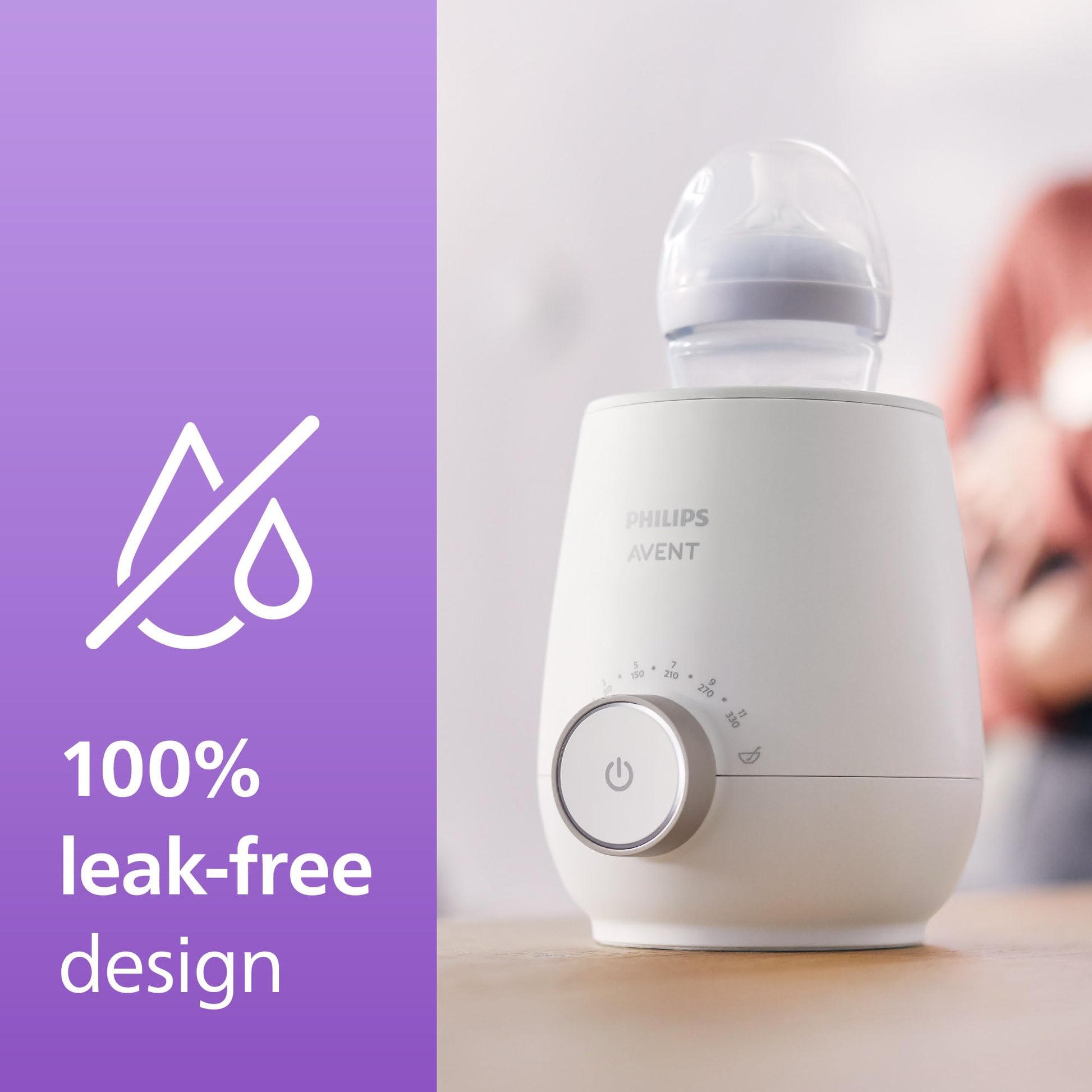Philips Avent Premium Fast Bottle Warmer, with Smart Temperature Control, Water Bath Technology, Automatic Shut-off, Model SCF358