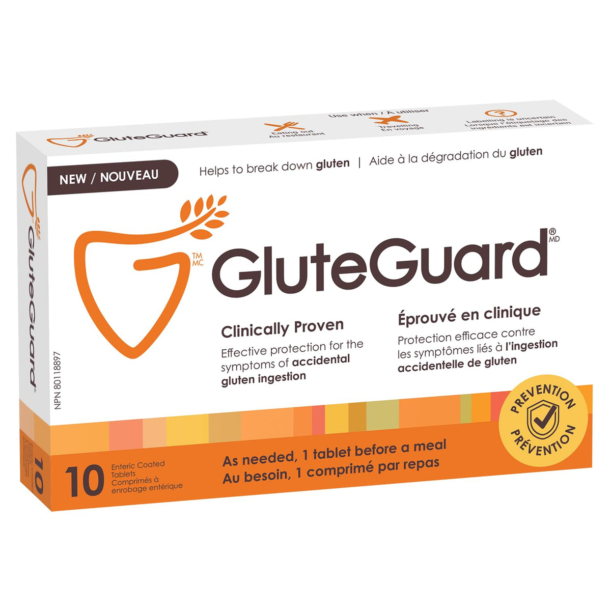 GluteGuard Enteric Coated Tablets - 10 Count - Helps manage your exposure to hidden gluten, support gluten digestion