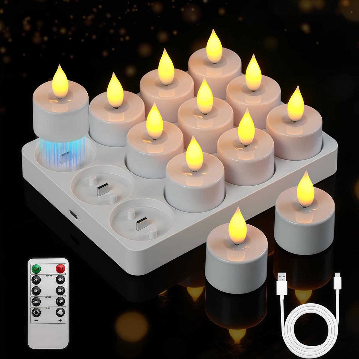 Lacasa Tea Lights Candles, Rechargeable Flameless LED Candles 12 Pack 🍁 All In One Marketplace Canada